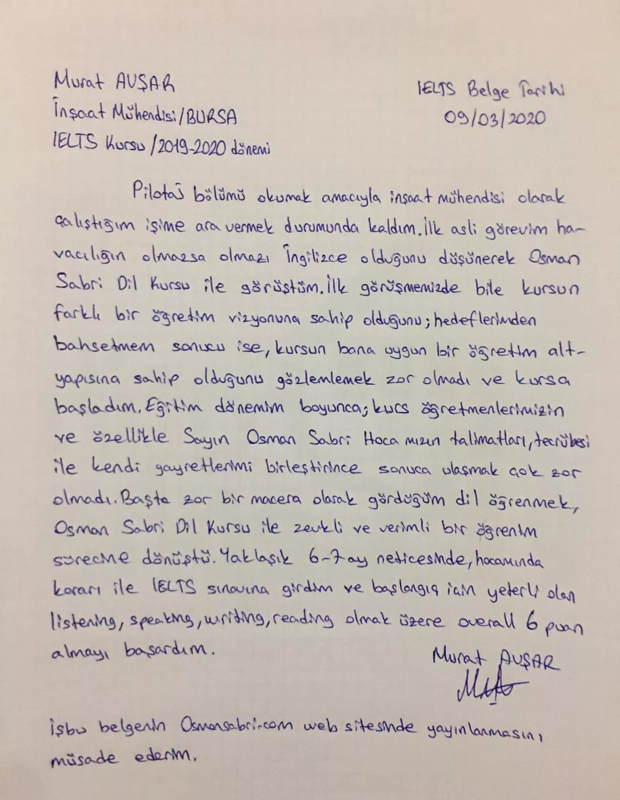 Murat Avşar / Ielts