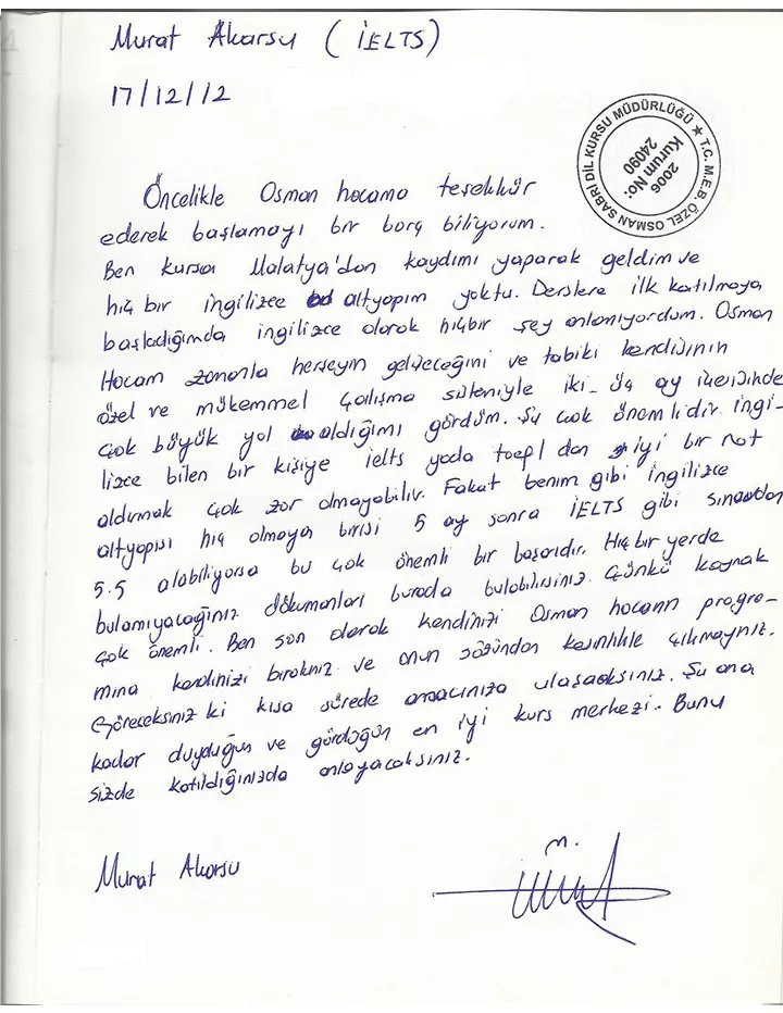 Murat Akarsu / Ielts